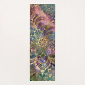 Modern Gold Mandala Lila Nebel Individuelle Name Yogamatte (Rückseite)