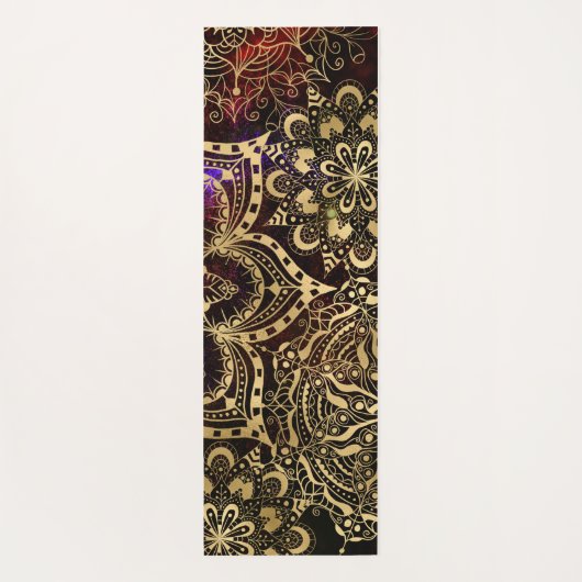 Modern Gold Mandala Pattern Custom Name Yogamatte (Rückseite)