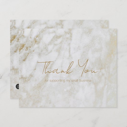 Modern Gold Marmor Budget Business Danke Karte (Vorne/Hinten)