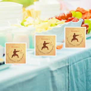 Modern Gold Martial Arts Karate Kinder 8. Geburtst Serviette