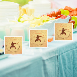 Modern Gold Martial Arts Karate Kinder 8. Geburtst Serviette