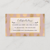 Modern Gold Mauve Pink Ananas Muster Visitenkarte (Rückseite)