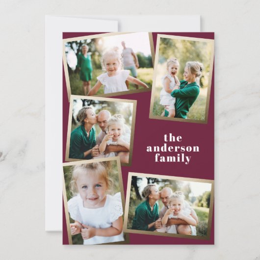 Modern gold Mehrfamilienhauskarte für Fotos (Vorderseite)