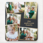 Modern gold Mehrfamilienhauskarte für Fotos Mousepad (Vorne)