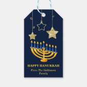 Modern Gold Menorah & Star Happy Hanukkah Geschenkanhänger (Vorderseite)