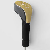 Modern Gold metallic Monogram Golf Headcover (angewinkelt)