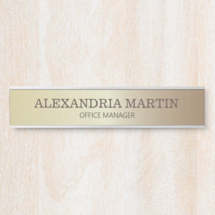 Modern Gold Metallic Name Job Name Tor Sign Türschild