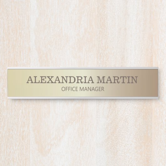 Modern Gold Metallic Name Job Name Tor Sign Türschild (Vorderseite )