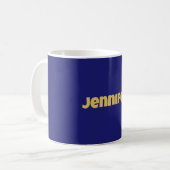 Modern Gold Midnight Blue Color Schlicht einzigart Kaffeetasse (Vorderseite Links)