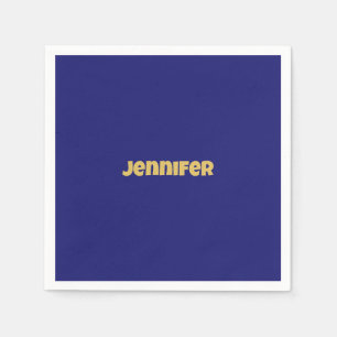 Modern Gold Midnight Blue Color Schlicht einzigart Serviette