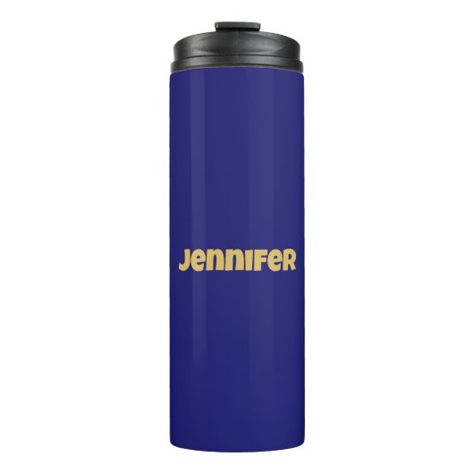 Modern Gold Midnight Blue Color Schlicht einzigart Thermosbecher (Vorderseite)