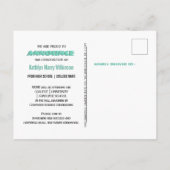 Modern Gold Minze Script 3 Foto Abschluss Ankündigungspostkarte (Rückseite)