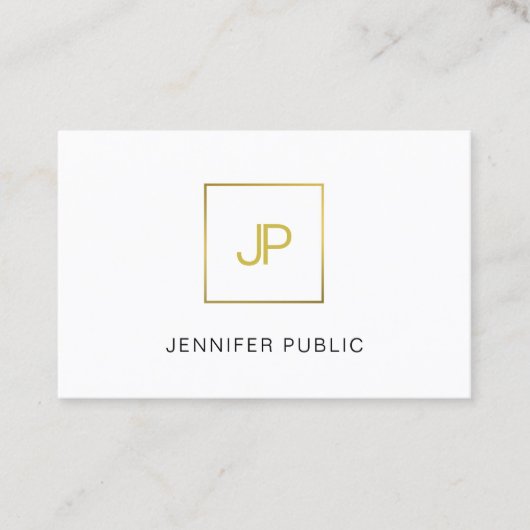 Modern Gold Monogram Creative Design Beruflich Visitenkarte (Vorderseite)
