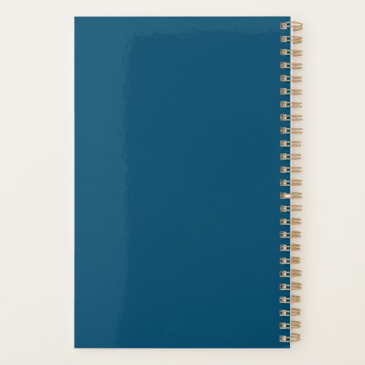 Modern Gold Monogram Indigo Blue Pro Business Planer (Rückseite)