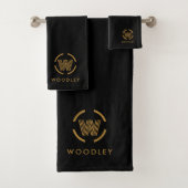 Modern Gold Monogram Logo Badhandtuch Set (Insitu)