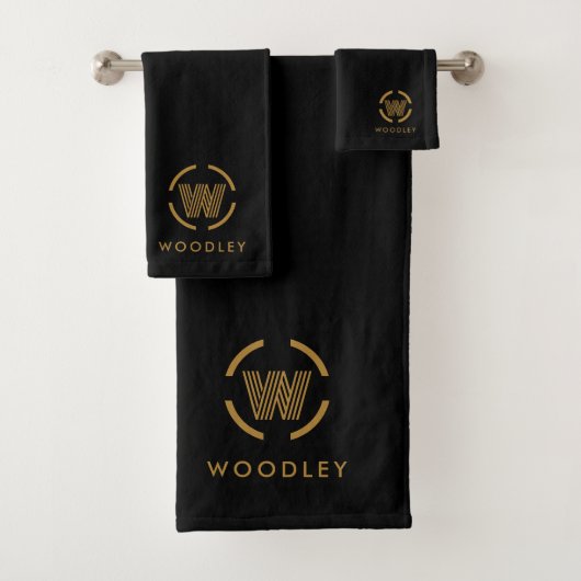 Modern Gold Monogram Logo Badhandtuch Set (Insitu)