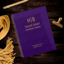 Modern Gold Monogram Logo Lila Squares Muster