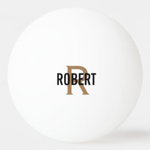 Modern gold monogram name Ping Pong Ball Tischtennisball