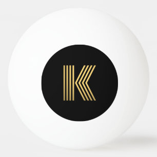 Modern Gold Monogram Pong Ball Tischtennisball