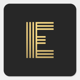 Modern Gold Monogram Quadratischer Aufkleber