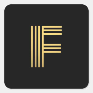 Modern Gold Monogram Quadratischer Aufkleber