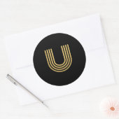 Modern Gold Monogram Runder Aufkleber (Umschlag)
