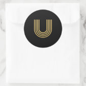 Modern Gold Monogram Runder Aufkleber (Tasche)