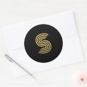 Modern Gold Monogram Runder Aufkleber (Umschlag)