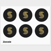 Modern Gold Monogram Runder Aufkleber (Blatt)