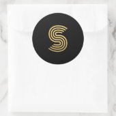 Modern Gold Monogram Runder Aufkleber (Tasche)