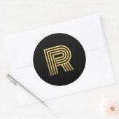 Modern Gold Monogram Runder Aufkleber (Umschlag)