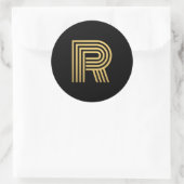 Modern Gold Monogram Runder Aufkleber (Tasche)