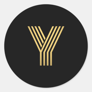 Modern Gold Monogram Runder Aufkleber