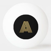 Modern Gold Monogram Tischtennisball (Rückseite)