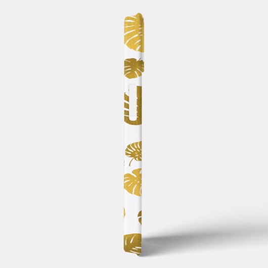Modern Gold Monstera Tropical Blätter Muster Case-Mate iPhone Hülle (Rückseite / Rechts)