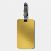 Modern Gold Monstera Tropical Blätter Muster Gepäckanhänger (Rückseite vertikal)