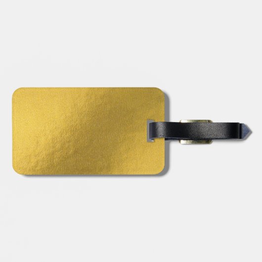 Modern Gold Monstera Tropical Blätter Muster Gepäckanhänger (Rückseite horizontal)