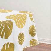 Modern Gold Monstera Tropical Blätter Muster Tischdecke (Beispiel)