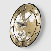 Modern Gold Moon Astronomisch Große Wanduhr (Winkel)