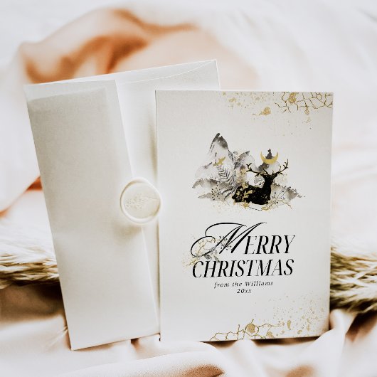 Modern Gold Moon Magic Forest Foto Weihnachten