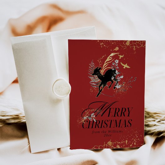 Modern Gold Moon Magic Forest Foto Weihnachten