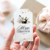 Modern Gold Moon Magic Forest Foto Weihnachten Geschenkanhänger