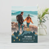 Modern Gold Mountains Trip Foto Weihnachten (Stehend Vorderseite)