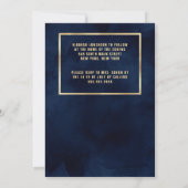 Modern Gold Navy Blue White Watercolor Bar Mitzvah Einladung (Rückseite)