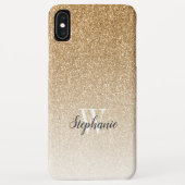 Modern Gold Ombre Imitats Glitzer Monogram Case-Mate iPhone Hülle (Rückseite)