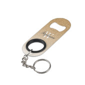 Modern Gold Ombre Imitats Glitzer Monogram Mini Flaschenöffner (Rückseite Schrägansicht)