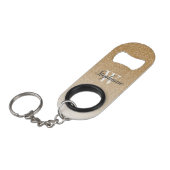 Modern Gold Ombre Imitats Glitzer Monogram Mini Flaschenöffner (Vorderseite Schrägansicht)