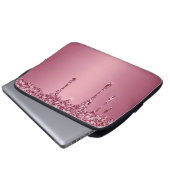 Modern Gold Ombre Marble Glam Metallfolie Laptopschutzhülle (Vorne Knopf)