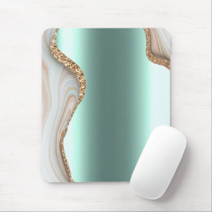 Modern Gold Ombre Marble Glam Metallfolie Mousepad