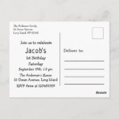 Modern Gold One First Birthday Foto Postkarte (Rückseite)